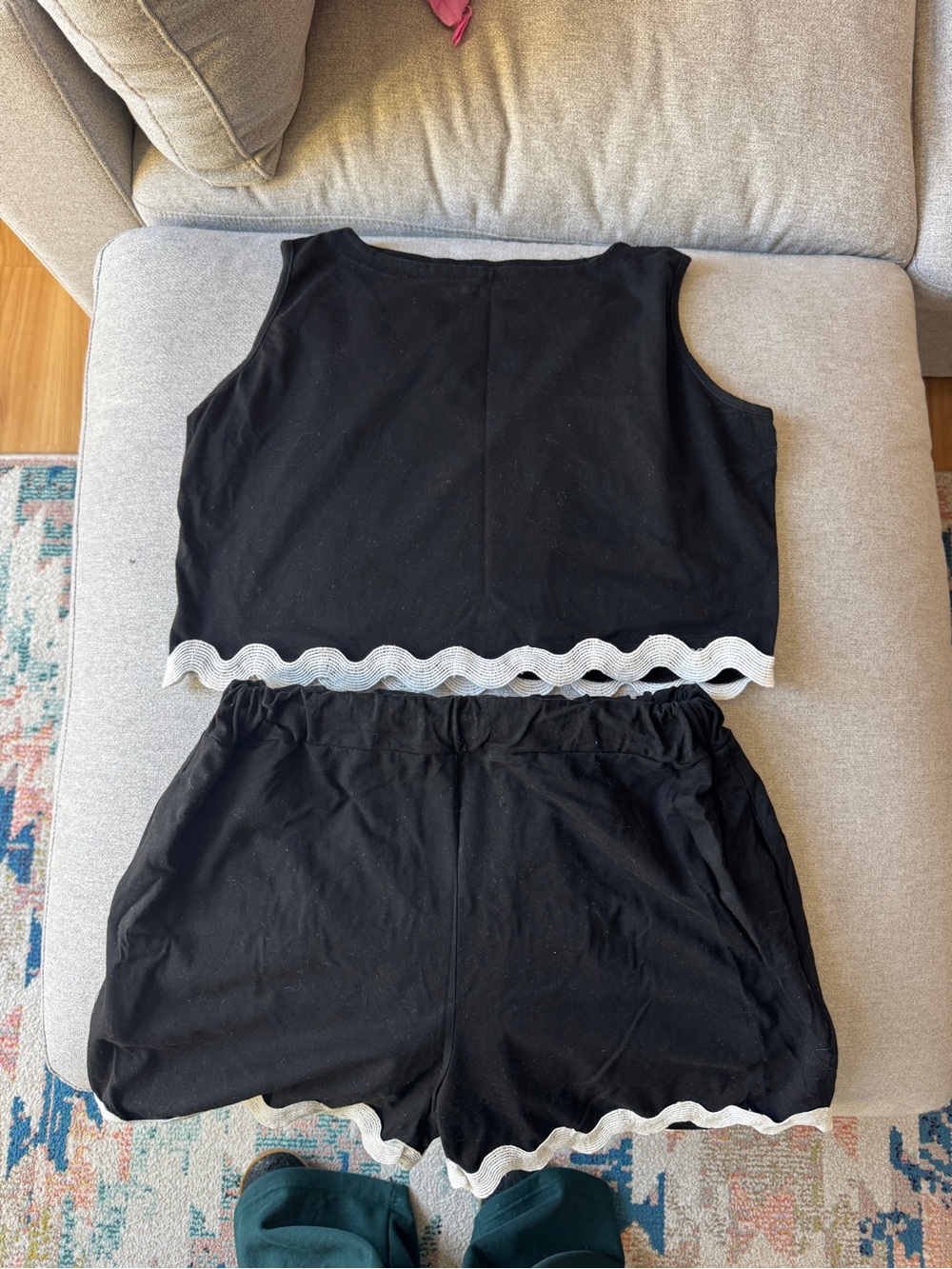 2 Piece Cropped Tank Top & High Waist Shorts Set